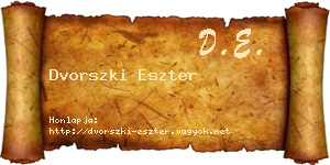 Dvorszki Eszter névjegykártya
